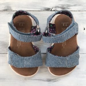 Toms toddler sandals. Size 3. Blue jean color